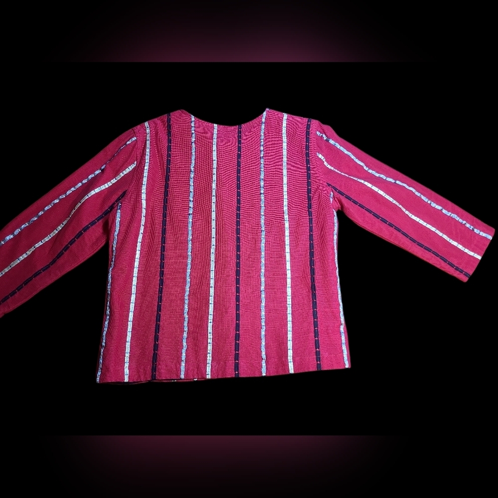 Choices Red Striped Jacket - Picture 3 of 4